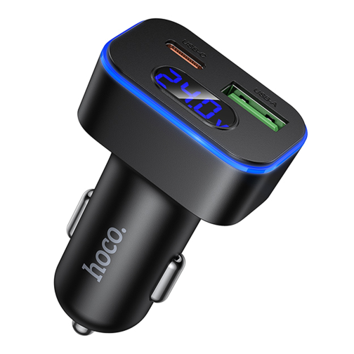 Автомобільний Зарядний Пристрій Hoco Z63B 1USB QC18W/1USB-C PD30W Total 48W Display