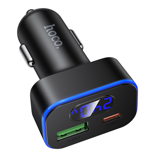 Автомобільний Зарядний Пристрій Hoco Z63B 1USB QC18W/1USB-C PD30W Total 48W Display превью 3