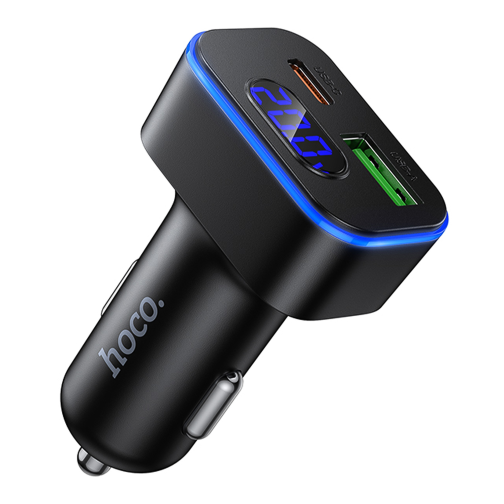Автомобільний Зарядний Пристрій Hoco Z63B 1USB QC18W/1USB-C PD30W Total 48W Display превью 4