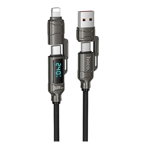 Купити Кабель USB Hoco U152 PD3.1 240W 4-in-1 USB/C to iP/C Led Display 1.2m
