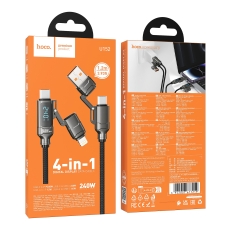 Купити Кабель USB Hoco U152 PD3.1 240W 4-in-1 USB/C to iP/C Led Display 1.2m