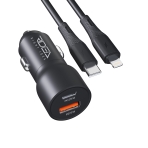 Купити Автомобільний Зарядний Пристрій Ridea RCC-47115 QPow Pro 1USB/1USB-C PD/QC 47.5W+Type-C to Lightning