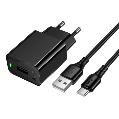 Мережевий Зарядний Пристрій Hoco CS91A 1USB 2.1A+USB to Type-C превью 3