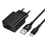 Купити Мережевий Зарядний Пристрій Hoco CS91A 1USB 2.1A+USB to Type-C, 3
