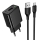 Купити Мережевий Зарядний Пристрій Hoco CS91A 1USB 2.1A+USB to Type-C Чорний