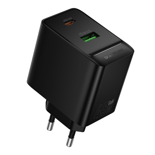 Мережевий Зарядний Пристрій Borofone BAS16A 1USB-C/1USB QC/PD 45W GAN