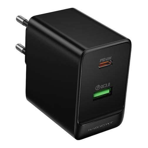 Мережевий Зарядний Пристрій Borofone BAS16A 1USB-C/1USB QC/PD 45W GAN превью 3