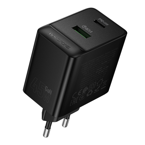 Мережевий Зарядний Пристрій Borofone BAS16A 1USB-C/1USB QC/PD 45W GAN превью 6