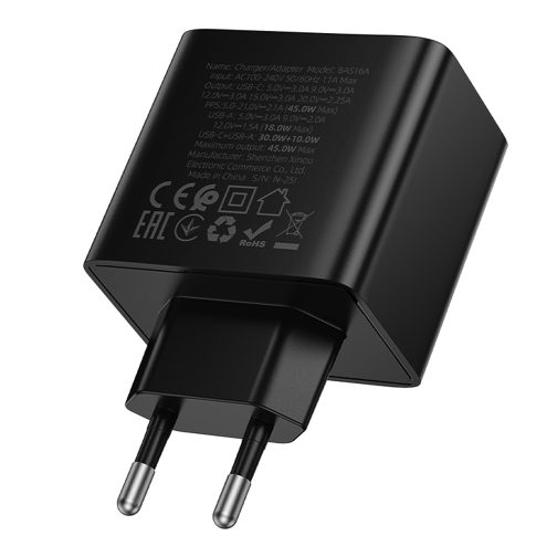 Мережевий Зарядний Пристрій Borofone BAS16A 1USB-C/1USB QC/PD 45W GAN превью 7