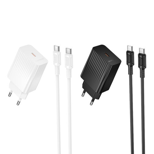 Мережевий Зарядний Пристрій Borofone BAS75A 1USB-C PD/QC 30W+Type-C to Type-C