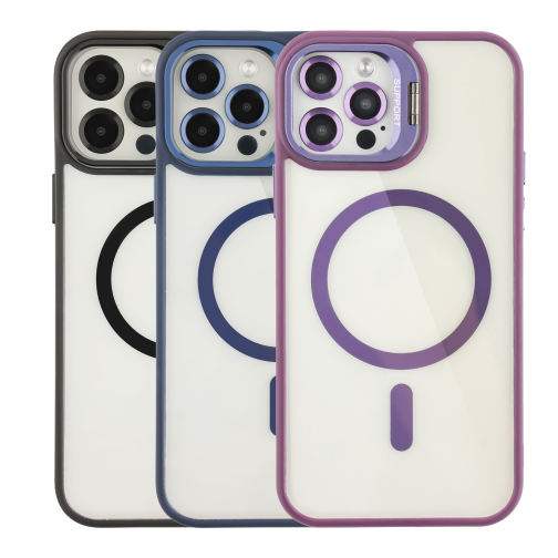 Чохол TPU+PC+Metal Stand Case with MagSafe and Camera Lenses для iPhone 12/12 Pro