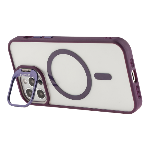 Чохол TPU+PC+Metal Stand Case with MagSafe and Camera Lenses для iPhone 12/12 Pro превью 12