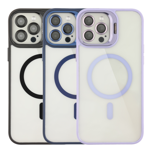 Чехол TPU+PC+Metal Stand Case with MagSafe and Camera Lenses для iPhone 12 Pro Max