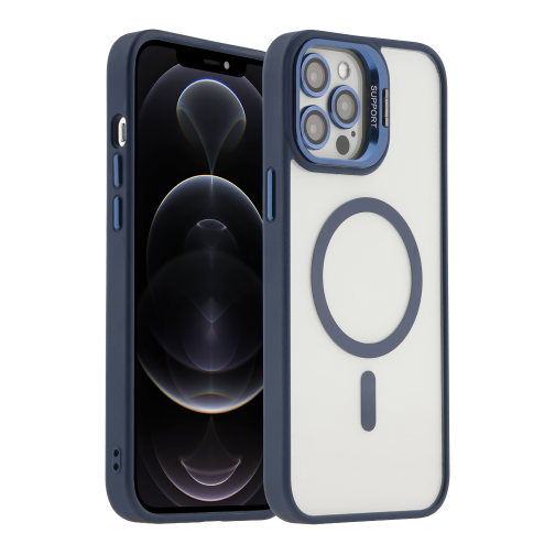 Чехол TPU+PC+Metal Stand Case with MagSafe and Camera Lenses для iPhone 12 Pro Max превью 2