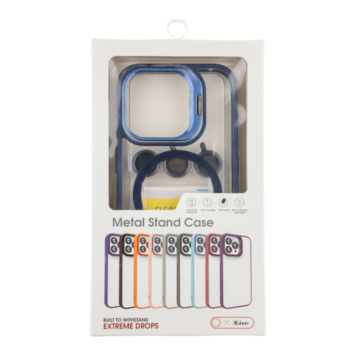Чехол TPU+PC+Metal Stand Case with MagSafe and Camera Lenses для iPhone 12 Pro Max превью 4