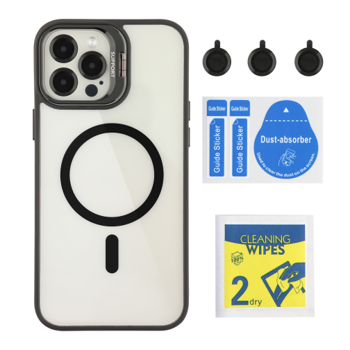 Чехол TPU+PC+Metal Stand Case with MagSafe and Camera Lenses для iPhone 12 Pro Max превью 7