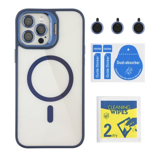 Чехол TPU+PC+Metal Stand Case with MagSafe and Camera Lenses для iPhone 12 Pro Max превью 8