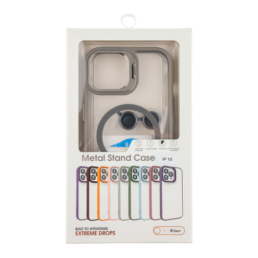 Чохол TPU+PC+Metal Stand Case with MagSafe and Camera Lenses для iPhone 15 превью 8