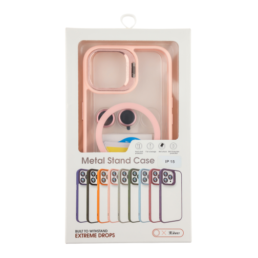 Чохол TPU+PC+Metal Stand Case with MagSafe and Camera Lenses для iPhone 15 превью 10