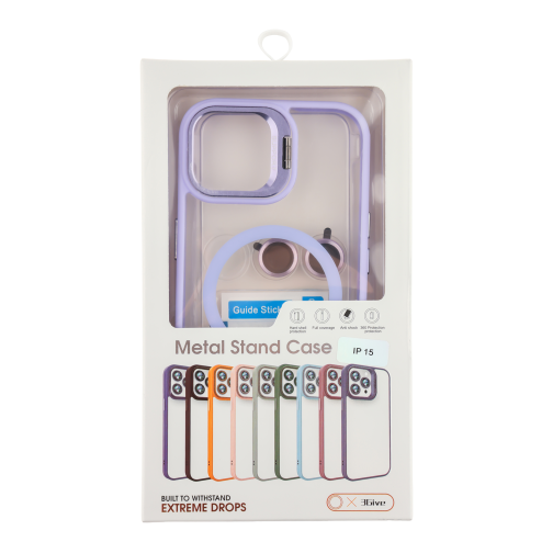 Чохол TPU+PC+Metal Stand Case with MagSafe and Camera Lenses для iPhone 15 превью 12