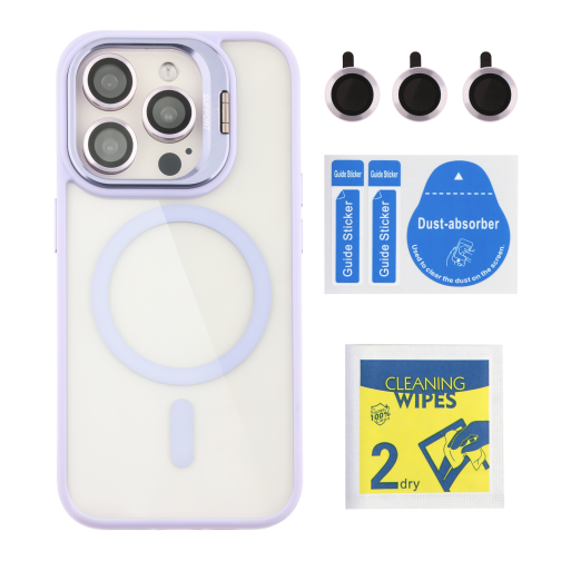 Чохол TPU+PC+Metal Stand Case with MagSafe and Camera Lenses для iPhone 15 Pro превью 22