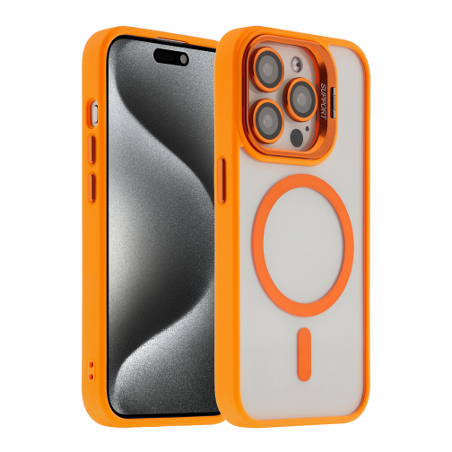 Чохол TPU+PC+Metal Stand Case with MagSafe and Camera Lenses для iPhone 15 Pro Max превью 2