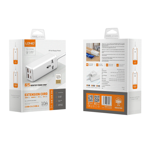 Мережевий Зарядний Пристрій LDNIO SC1418 Power Strip PD/QC 65W превью 2