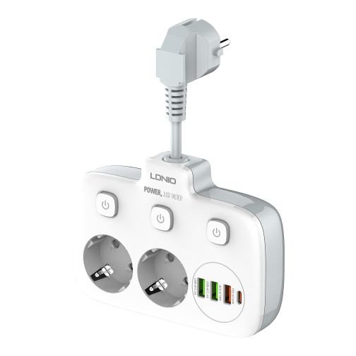 Мережевий Подовжувач LDNIO SE2435 3USB-A / 1USB-C / 2-Sockets QC/PD20W