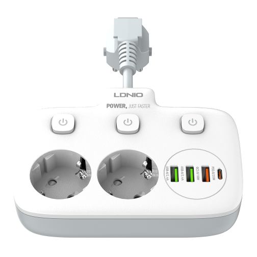 Мережевий Подовжувач LDNIO SE2435 3USB-A / 1USB-C / 2-Sockets QC/PD20W превью 3