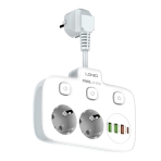 Купити Мережевий Подовжувач LDNIO SE2435 3USB-A / 1USB-C / 2-Sockets QC/PD20W, 5
