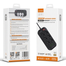 Купити Мережевий Подовжувач LDNIO SE6403 4USB-A / 6-Sockets 2m