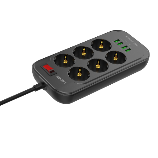Мережевий Подовжувач LDNIO SE6403 4USB-A / 6-Sockets 2m превью 3