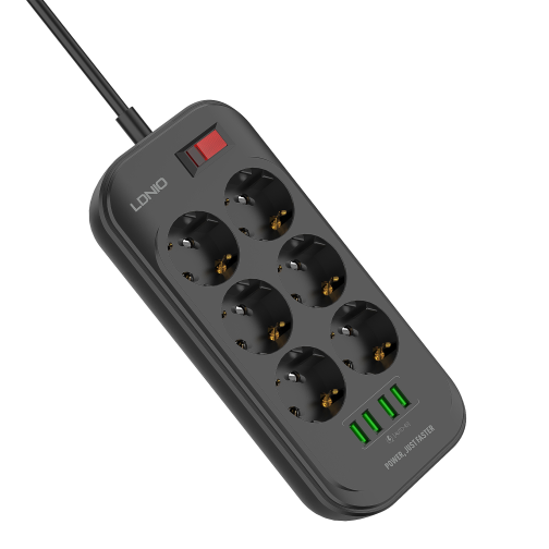 Мережевий Подовжувач LDNIO SE6403 4USB-A / 6-Sockets 2m превью 4