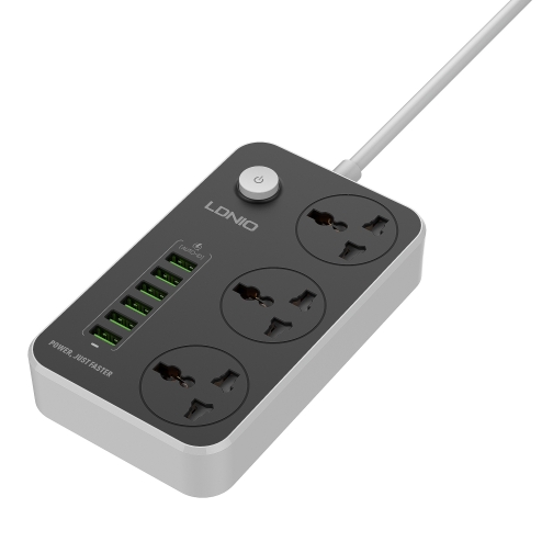 Купити Мережевий Подовжувач LDNIO SC3604 6USB-A / 3 Sockets 2m
