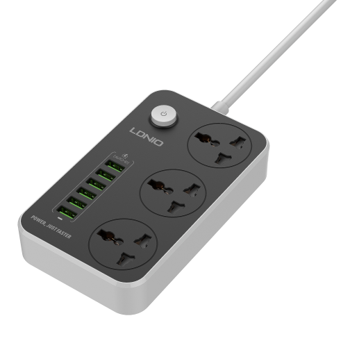 Мережевий Подовжувач LDNIO SC3604 6USB-A / 3 Sockets 2m