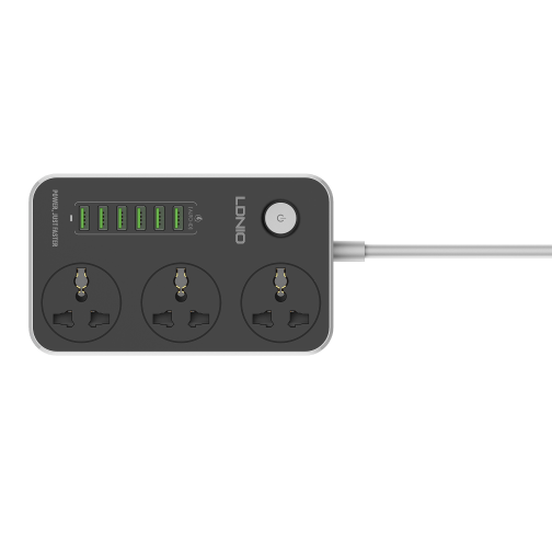 Мережевий Подовжувач LDNIO SC3604 6USB-A / 3 Sockets 2m превью 3