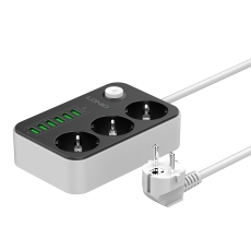 Купити Мережевий Подовжувач LDNIO SE3631 6USB 3.4A / 3 Socket