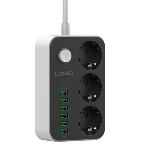 Мережевий Подовжувач LDNIO SE3631 6USB 3.4A / 3 Socket превью 5