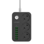 Купити Мережевий Подовжувач LDNIO SE3631 6USB 3.4A / 3 Socket, 7