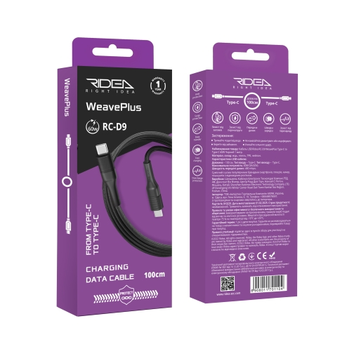 Купить USB Ridea RC-D9 WeavePlus Type-C to Type-C 60W
