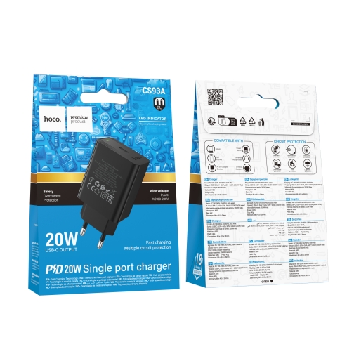 Купити Мережевий Зарядний Пристрій Hoco CS93A 1USB-C PD/QC 20W