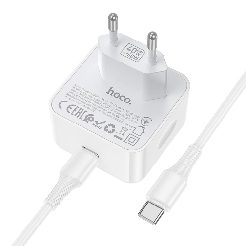 Купить Сетевое Зарядное Устройство Hoco C161A 1USB-C PD3.2 40W/60W+Type-C to Type-C, 5