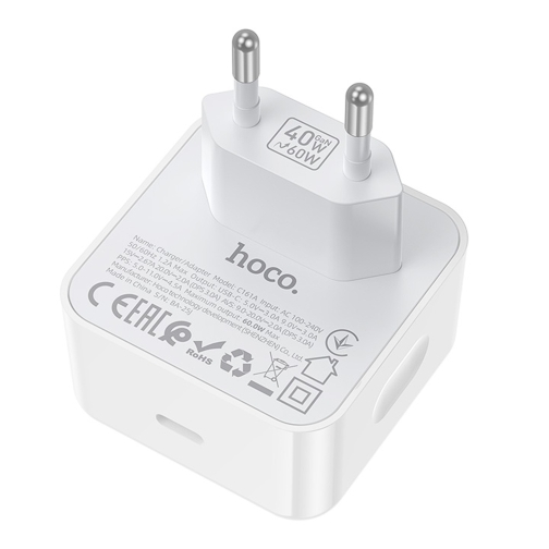 Купить Сетевое Зарядное Устройство Hoco C161A 1USB-C PD3.2 40W/60W, 7