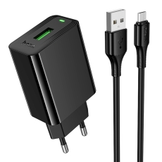 Купить Сетевое Зарядное Устройство Hoco CS92A 1USB QC 18W+USB to Micro Купить Сетевое Зарядное Устройство Hoco CS92A 1USB QC 18W+USB to Micro