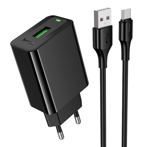 Купити Мережевий Зарядний Пристрій Hoco CS92A 1USB QC 18W+USB to Type-C