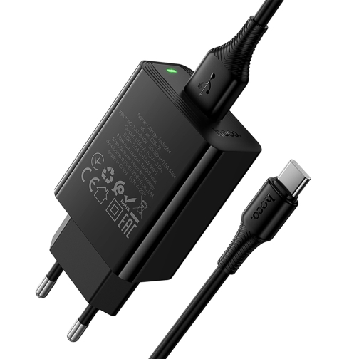 Купити Мережевий Зарядний Пристрій Hoco CS92A 1USB QC 18W+USB to Type-C, 3