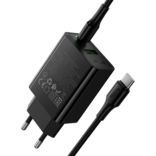 Купити Мережевий Зарядний Пристрій Hoco CS94A 1USB-C/1USB PD/QC 20W+Type-C to Type-C, 4