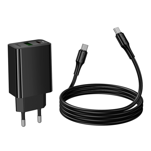 Купити Мережевий Зарядний Пристрій Hoco CS94A 1USB-C/1USB PD/QC 20W+Type-C to Type-C, 7