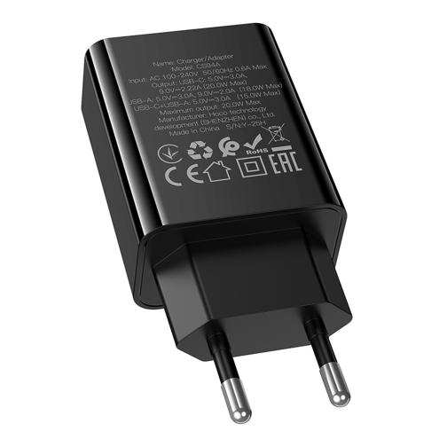Купить Сетевое Зарядное Устройство Hoco CS94A 1USB-C/1USB PD/QC 20W, 7