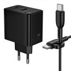 Купить Сетевое Зарядное Устройство Borofone BAS17A 1USB-C/1USB PD/QC 65W GAN+Type-C to Type-C, 4